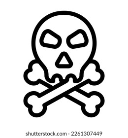 Skeleton Vector Line Icon Design