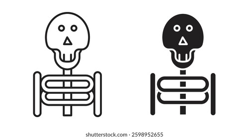 Skeleton vector line icon illustration collection.