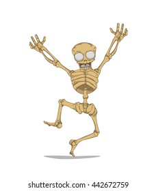 Skeleton vector. Monster in Halloween night