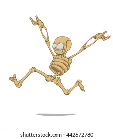 Skeleton vector. Monster in Halloween night