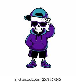 skeleton vektor ilustration.skeleton wearing clothes.