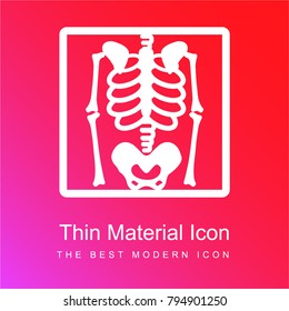 Skeleton view on x ray red and pink gradient material white icon minimal design
