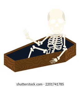 Skeleton Wake Up In Coffin Flat 