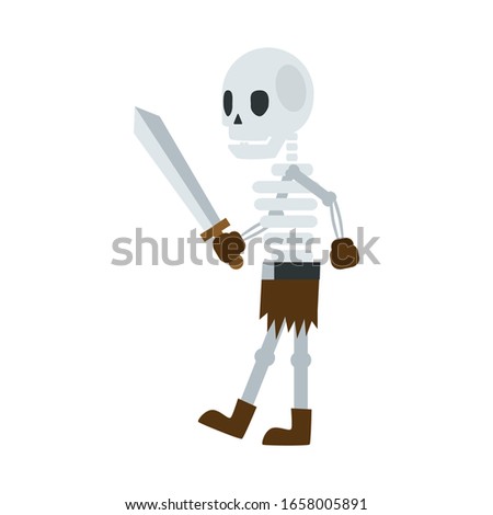 skeleton warrior hold a sword