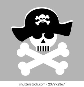 skeleton wearing pirate hat