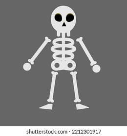 Skeleton white skeleton on a gray background
