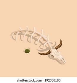 Skeleton in the wild west. Vector game design for app