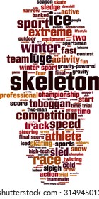 Skeleton word cloud concept. Vector illustration