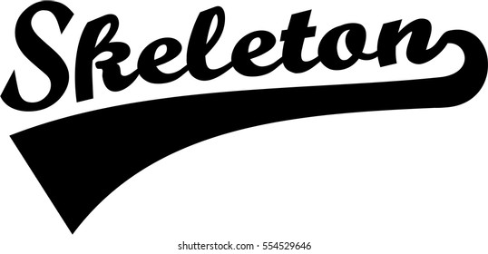 Skeleton word with retro font
