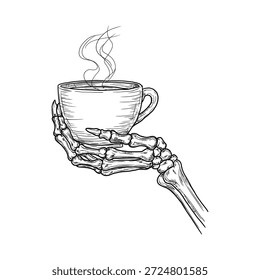A skeleton's hand holding