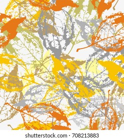 Skeletons leaf in colors blue and gray colors a seamless pattern on a gray background.
