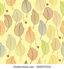 skeletons of leaves seamless pattern