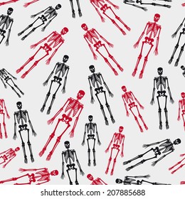 skeletons seamless pattern eps10