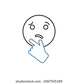 skeptical concept line icon. Simple element illustration. skeptical concept outline symbol design.