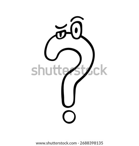 Skeptical icon. Character. Question mark. Eps 10.