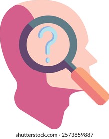 Skeptical Inquiry Icon - Flat Color Style - Critical Thinking Theme