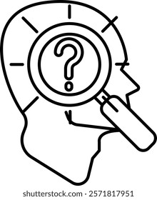 Skeptical Inquiry Icon - Line Style - Critical Thinking Theme