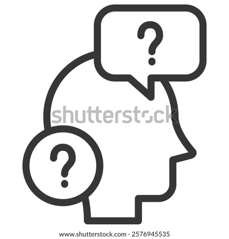Skepticism Icon Lineal Style Vector Illustration