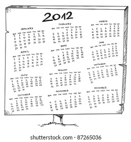 Sketch of a 2012 year calendar