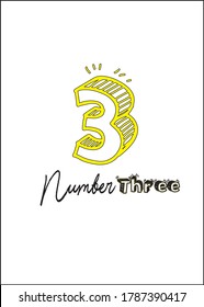 Sketch 3d and Handwriting each vector Number best For T shirt mock-up.