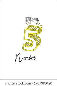 Sketch 3d and Handwriting each vector Number best For T shirt mock-up.