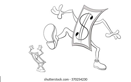 The sketch about weak ruble and strong dollar