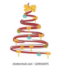 Sketch of an abstract christmas tree. Vector illustration design
