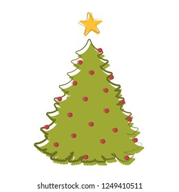 Sketch of an abstract christmas tree. Vector illustration design