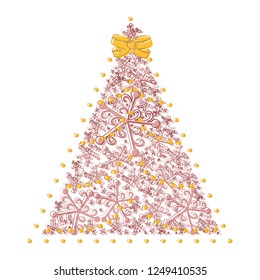 Sketch of an abstract christmas tree. Vector illustration design