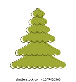 Sketch of an abstract christmas tree. Vector illustration design