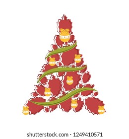 Sketch of an abstract christmas tree. Vector illustration design