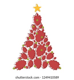 Sketch of an abstract christmas tree. Vector illustration design