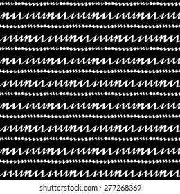 Sketch abstract lines in vintage style, vector seamless pattern 