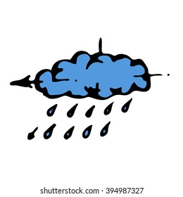 Sketch acid rain cloud. Stock hand drawn vector illustration