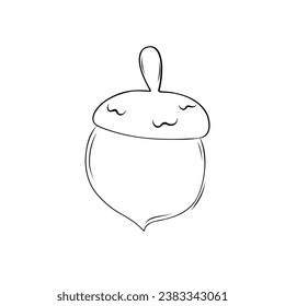 Sketch acorn Simple vector illustration decorative element in doodle style