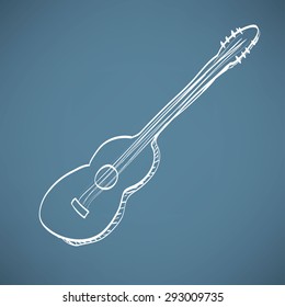 sketch of an acoustic guitar 