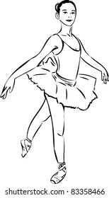 sketch of the actress in ballerina tutu