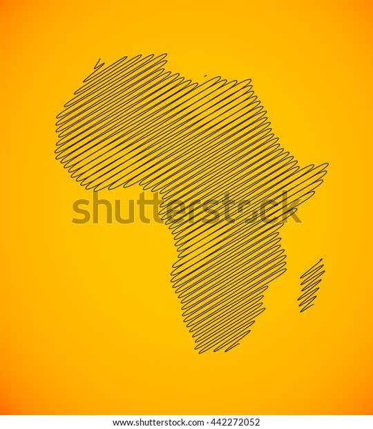 Sketch African Continent Vector Africa Map Stock Vector Royalty Free