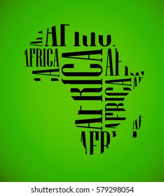 Sketch African text continent Flat icon version Image. Africa word background Picture. Vector book Silhouette