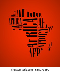 Sketch African text continent Flat icon version Image. Africa word background Picture. Vector book Silhouette
