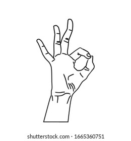 sketch of an agreement hand  black and white vector illustration