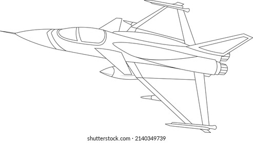 Sketch of Air Fighter. Simple sketch. Suitable for something about transportation