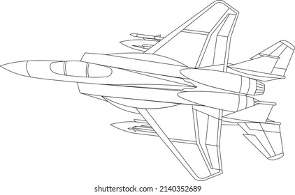 Sketch of Air Fighter. Simple sketch. Suitable for something about transportation