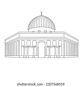 sketch of the Al-Aqsa Mosque or Al-Quds in Palestine