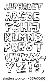 Sketch alphabet cheese
