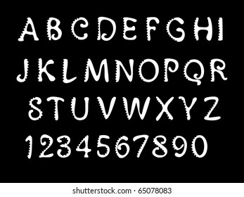 Sketch alphabet. Font.