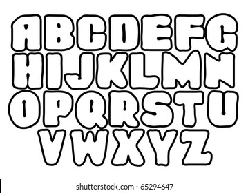 Sketch alphabet. Font.