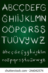 Sketch alphabet green background