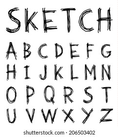 sketch alphabet Hand drawn. 