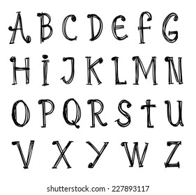  sketch alphabet Hand drawn. 